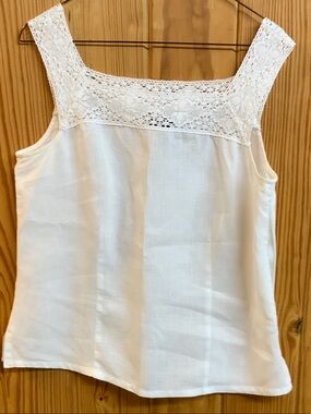 Grace Elements White Crochet Yoke Camisole